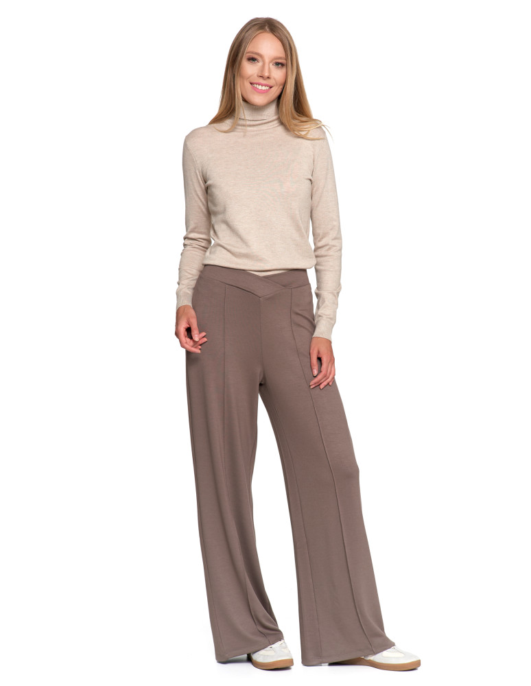 Spodnie - Spodnie damskie z szeroką nogawką MOKKA - produkt moraj.pl 2