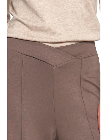 Spodnie - Spodnie damskie z szeroką nogawką MOKKA - produkt 7