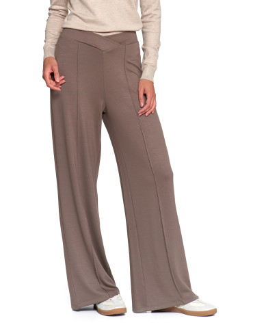 Spodnie - Spodnie damskie z szeroką nogawką MOKKA - produkt 10