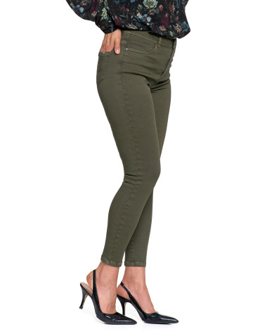 Spodnie - Spodnie damskie skinny elastyczne ZIELONY - produkt 8