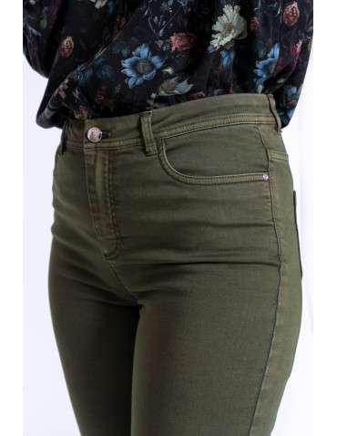 Spodnie - Spodnie damskie skinny elastyczne ZIELONY - produkt 9