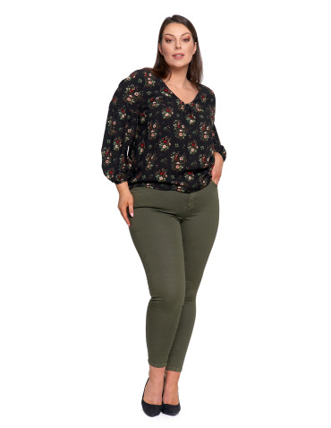 Spodnie - Spodnie damskie skinny elastyczne ZIELONY - produkt 11