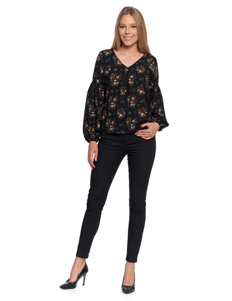 Spodnie - Spodnie damskie skinny elastyczne CZARNY - produkt moraj.pl 1