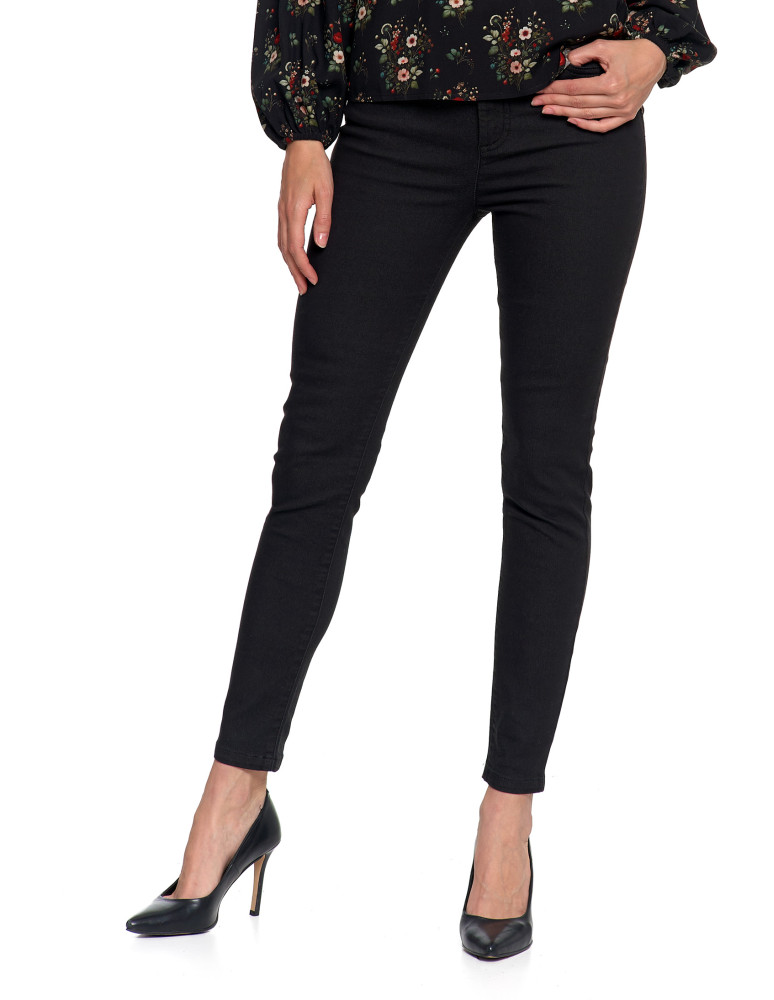 Spodnie - Spodnie damskie skinny elastyczne CZARNY  - produkt moraj.pl 5