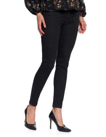 Spodnie - Spodnie damskie skinny elastyczne CZARNY - produkt 7