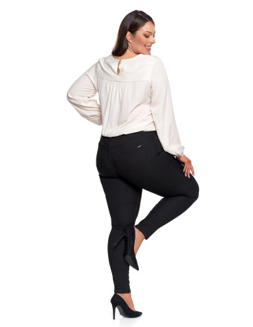 Spodnie - Spodnie damskie skinny elastyczne CZARNY - produkt 11