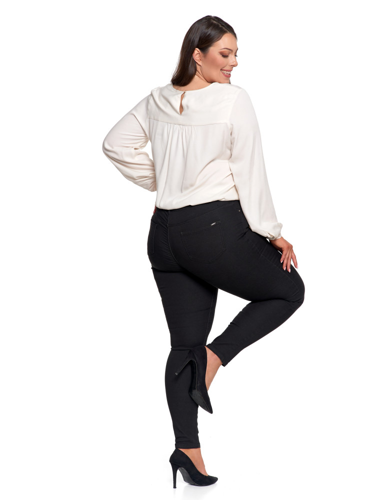 Spodnie - Spodnie damskie skinny elastyczne CZARNY  - produkt moraj.pl 11