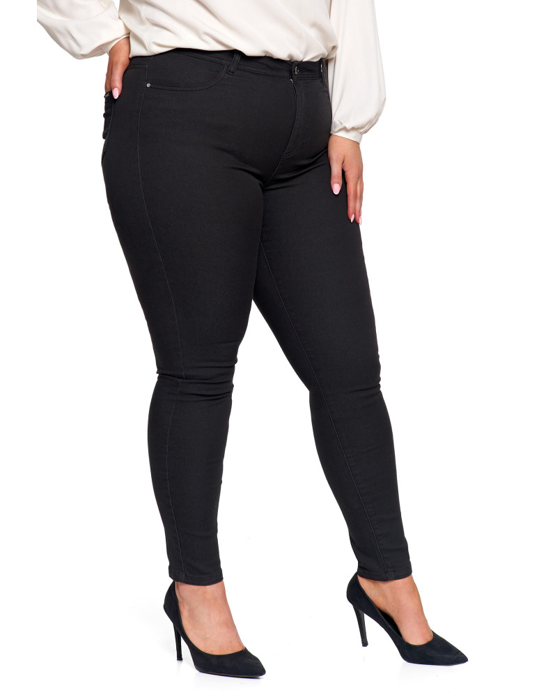 Spodnie - Spodnie damskie skinny elastyczne CZARNY  - produkt moraj.pl 12