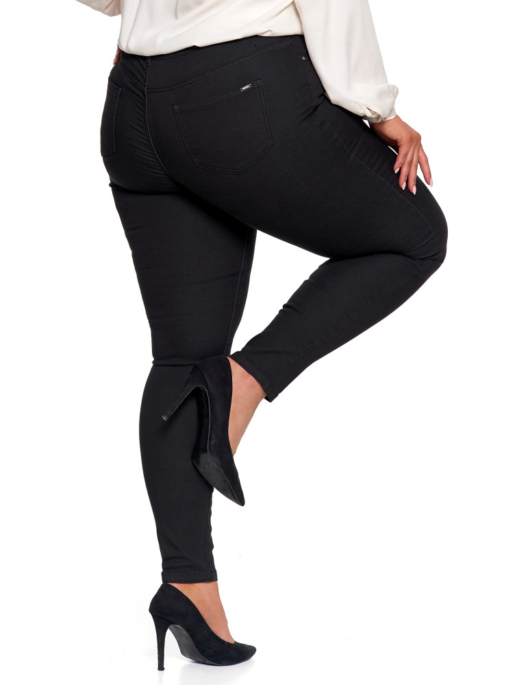 Spodnie - Spodnie damskie skinny elastyczne CZARNY  - produkt moraj.pl 13