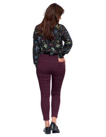 Spodnie - Spodnie damskie skinny elastyczne FIOLETOWY - produkt 6