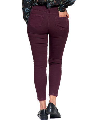 Spodnie - Spodnie damskie skinny elastyczne FIOLETOWY - produkt 9