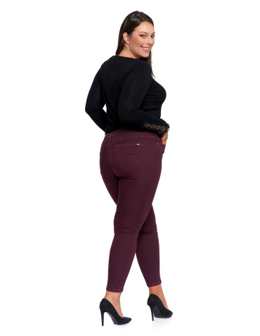 Spodnie - Spodnie damskie skinny elastyczne FIOLETOWY - produkt 15