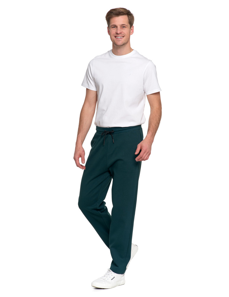 Spodnie - Męskie spodnie dresowe z prostą nogawką ZIELONY  - produkt moraj.pl 3