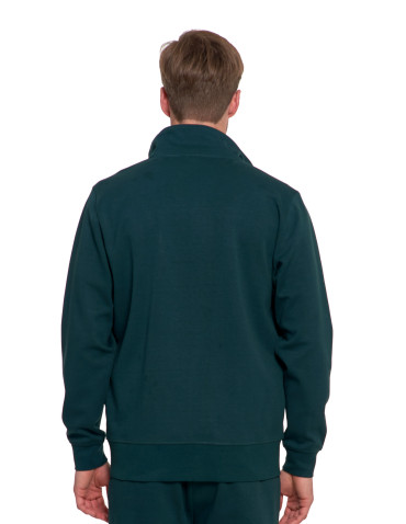 Bluzy - Męska bluza dresowa ze stójką i zamkiem ZIELONY - produkt 3