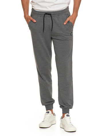 Spodnie - Spodnie męskie dresowe wiązane na sznurek SZARY - produkt 4