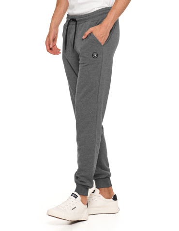 Spodnie - Spodnie męskie dresowe wiązane na sznurek SZARY - produkt 6