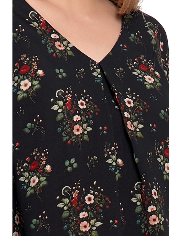 Nowości - Bluzka damska z bufiastymi rękawami CZARNY  - produkt moraj.pl 3