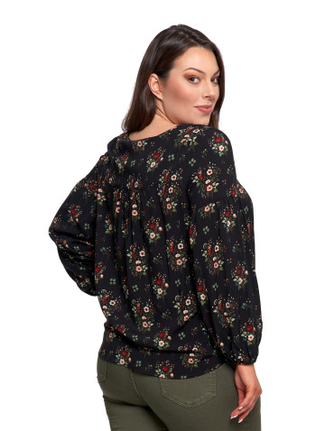 Nowości - Bluzka damska z bufiastymi rękawami CZARNY - produkt 10