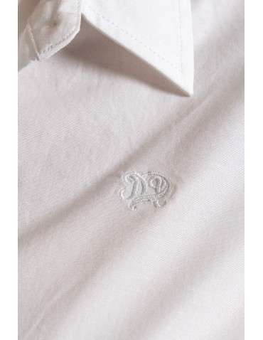 Bluzki i koszule - Koszula damska z długim rękawem bawełniana BIAŁY - produkt 5