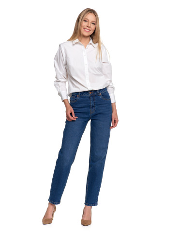 Bluzki i koszule - Koszula damska z długim rękawem bawełniana BIAŁY - produkt 13