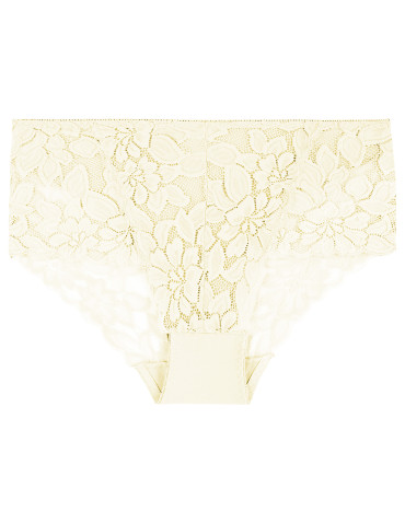 Figi - Damskie majtki figi z wysokim stanem i koronką bawełna 4-pak WIELOKOLOROWY 1 - produkt 2