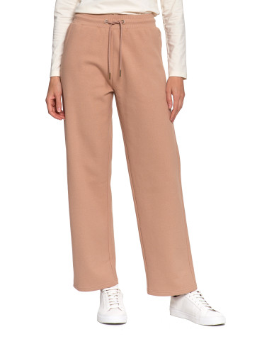 Spodnie - Damskie spodnie dresowe ocieplane z wysokim stanem BEŻOWY - produkt 6