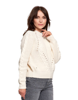 Sweter damski z warkoczowym splotem  - produkt 2