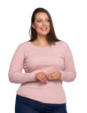 Damska bluzka z długim rękawem bawełniana RÓŻOWY
