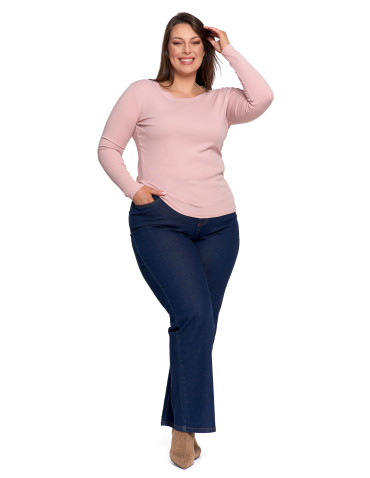 Bluzki i koszule - Damska bluzka z długim rękawem bawełniana RÓŻOWY - produkt 5