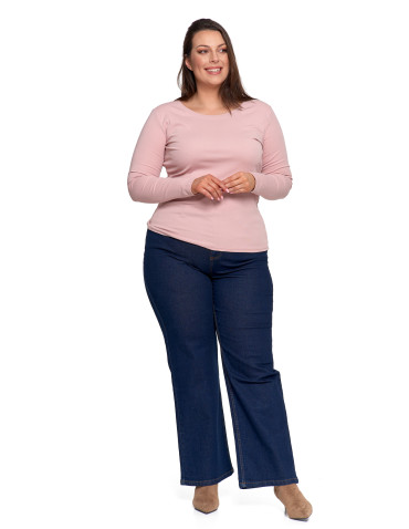 Bluzki i koszule - Damska bluzka z długim rękawem bawełniana RÓŻOWY - produkt 6