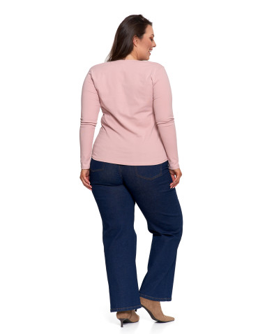 Bluzki i koszule - Damska bluzka z długim rękawem bawełniana RÓŻOWY - produkt 7