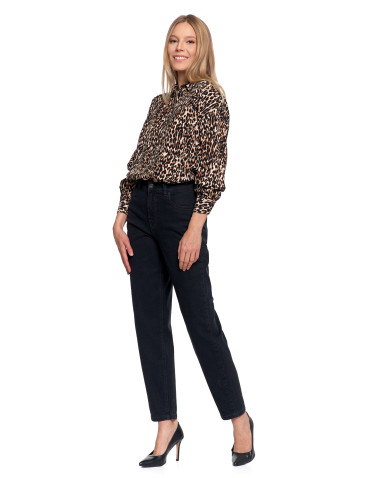 Bluzki i koszule - Koszula damska z wiskozy z krytą plisą BRĄZOWY - produkt 10