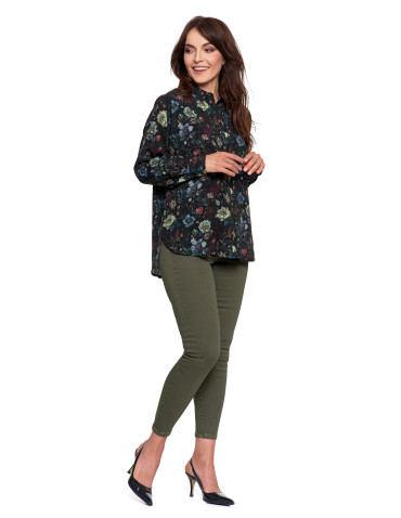 Bluzki i koszule - Koszula damska z wiskozy z krytą plisą CZARNY - produkt 8