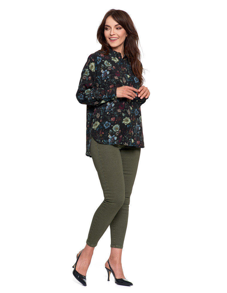 Bluzki i koszule - Koszula damska z wiskozy z krytą plisą CZARNY - produkt moraj.pl 8