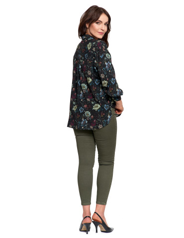 Bluzki i koszule - Koszula damska z wiskozy z krytą plisą CZARNY - produkt 10