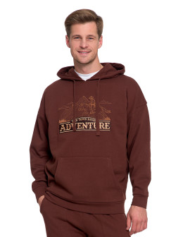 Męska bluza dresowa z kapturem i haftem ocieplana - produkt 2