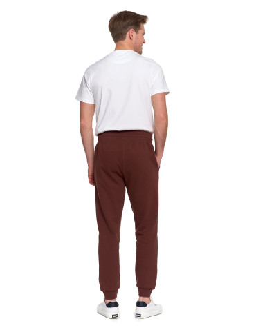 On - Męskie spodnie dresowe joggery z kieszeniami ocieplane BRĄZOWY - produkt 4