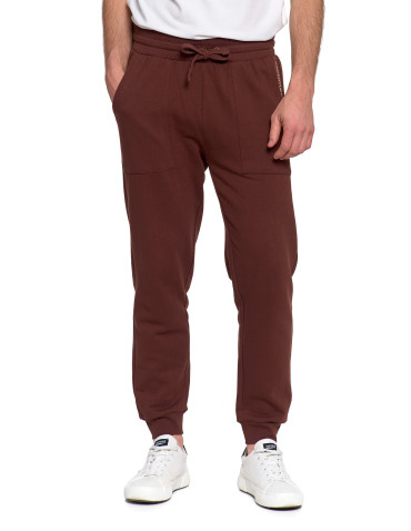 On - Męskie spodnie dresowe joggery z kieszeniami ocieplane BRĄZOWY - produkt 8