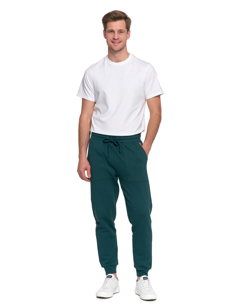 On - Męskie spodnie dresowe joggery z kieszeniami ocieplane ZIELONY - produkt moraj.pl 1