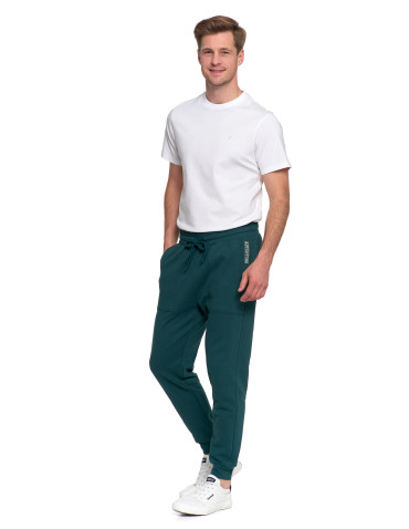 On - Męskie spodnie dresowe joggery z kieszeniami ocieplane ZIELONY - produkt 2