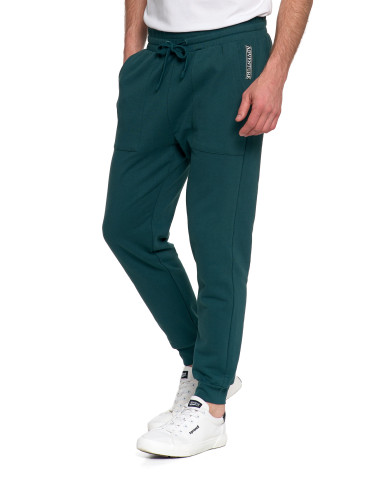 On - Męskie spodnie dresowe joggery z kieszeniami ocieplane ZIELONY - produkt 5