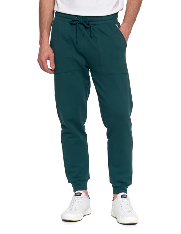 On - Męskie spodnie dresowe joggery z kieszeniami ocieplane ZIELONY - produkt 7
