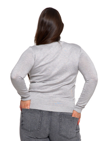 Swetry - Damski golf sweter z wiskozy SZARY - produkt 10