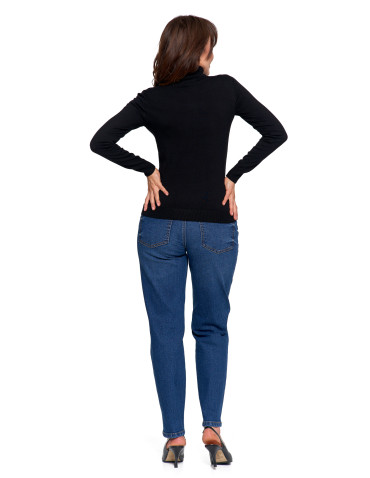 Swetry - Damski golf sweter z wiskozy CZARNY - produkt 9