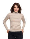 Damski golf sweter z wiskozy BEŻOWY