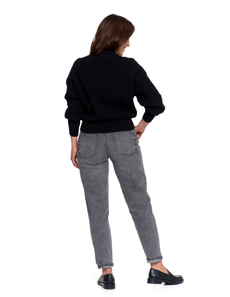 Swetry - Damski sweter kardigan z szerokimi rękawami CZARNY  - produkt moraj.pl 7