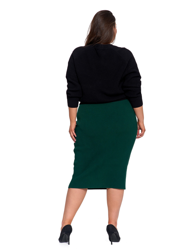 Swetry - Damski sweter kardigan z szerokimi rękawami CZARNY  - produkt moraj.pl 13