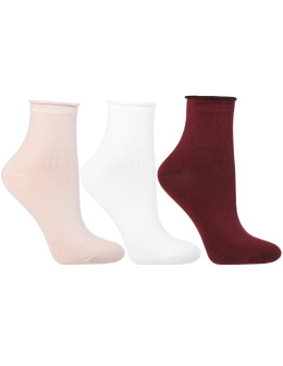 Skarpetki damskie bezuciskowe za kostkę 3-pak