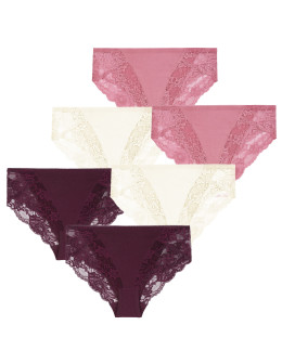 Majtki damskie figi bikini bawełniane z koronką 6-pak
