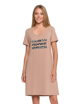 Koszula nocna damska z krótkim rękawem z nadrukiem